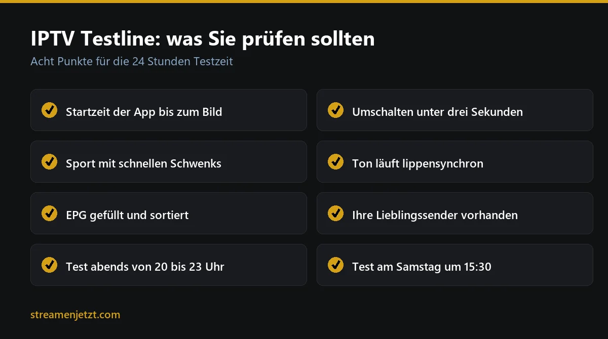 IPTV Testline prüfen: Checkliste mit acht Punkten für den 24-Stunden-Test